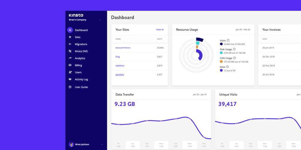 mykinsta dashboard