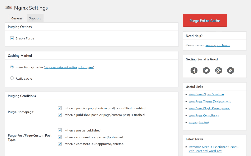 nginx helper plugin